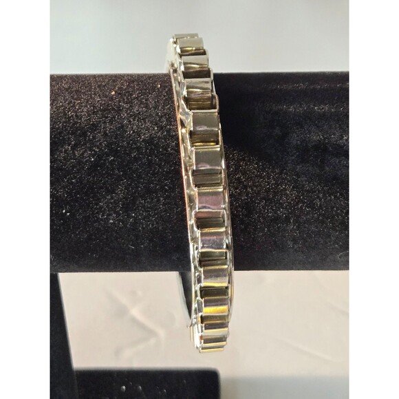 Silver Tone Bracelet Chain Look Brutalist - Picture 2 of 4